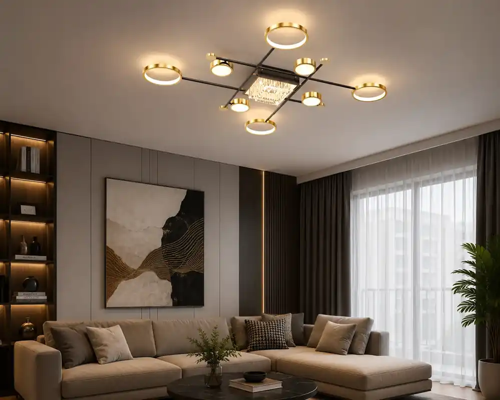 Bestseller Lustra LED patrata moderna, dimabila, 5+4 brate – L7821/5+4