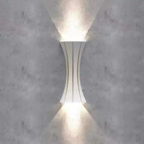 Aplica LED perete, pentru exterior, 10W, lumina calda, 3000k, 260x60x120mm, alba, asimetrica, aluminiu, IP65 Retur ușor