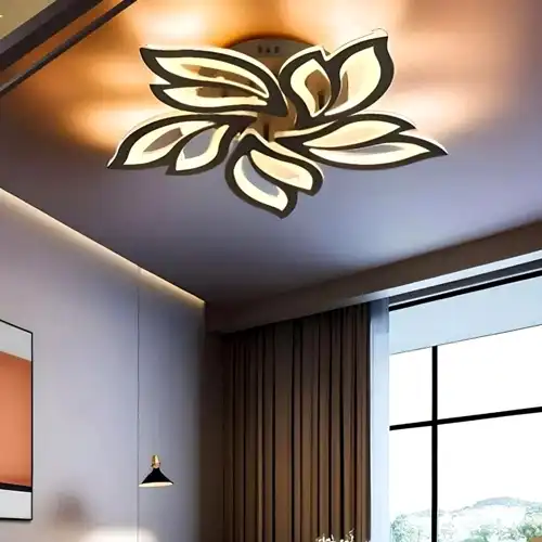 Bestseller Lustra LED neagra, asimetrica, 120W, cu telecomanda, 3 tipuri de lumina, calda/naturala/rece, intensitate reglabila, 52x52x10cm, IP21, aplicata, montaj tavan