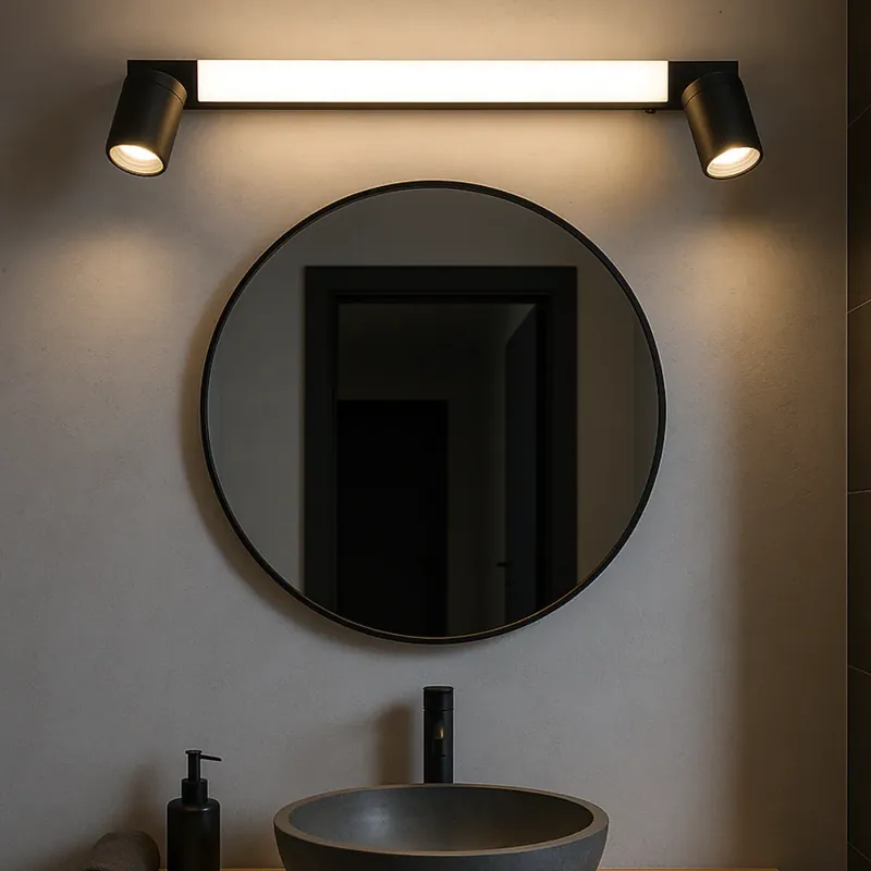 Aplica LED ENRICO Black 6.5W 60cm IP44 cu Spoturi 2xGU10 Ofertă specială