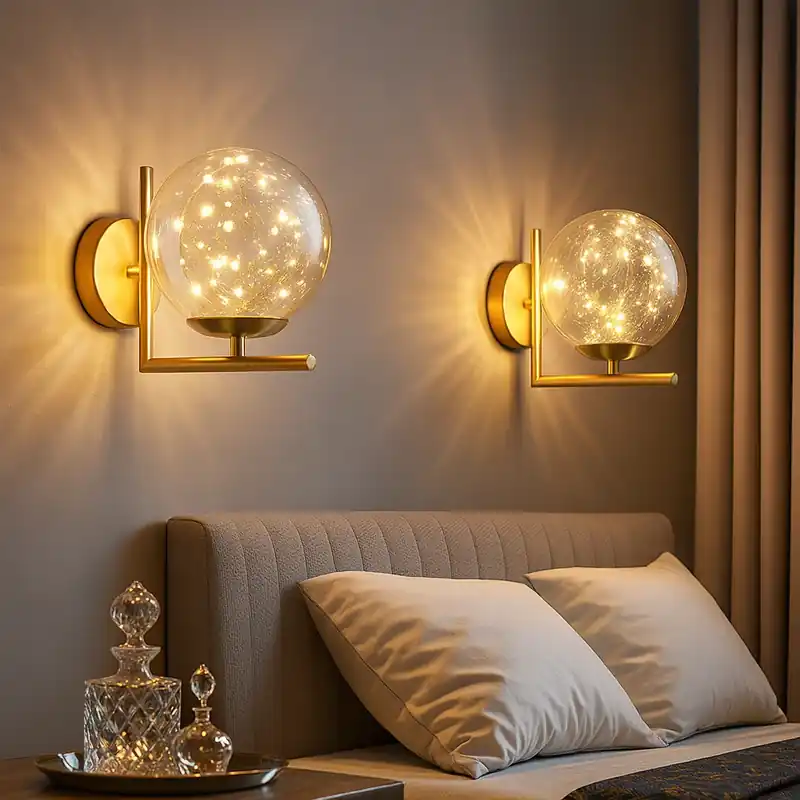 Aplica Abajur Transparent Sparkle Gold Noutate