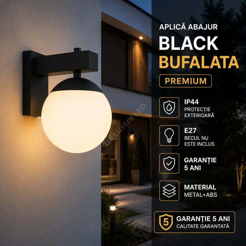 Aplica Abajur Black BUFALATA IP44 Premium Cumpără online